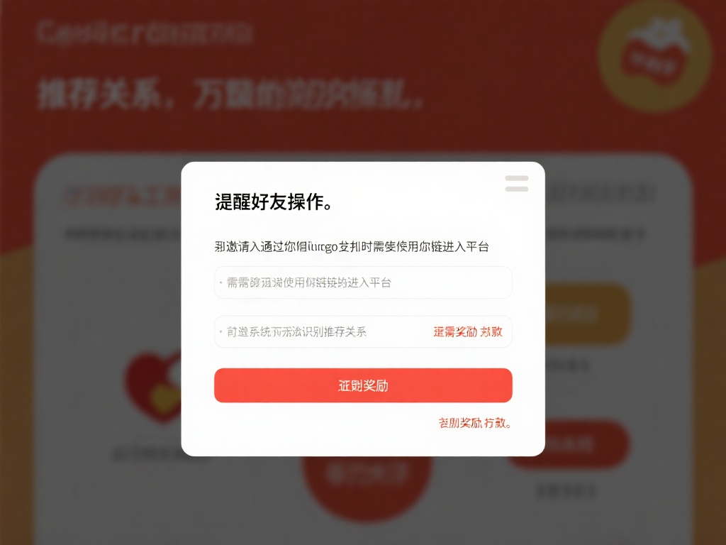 提醒好友正确操作：被邀请人在通过您的链接注册时，需